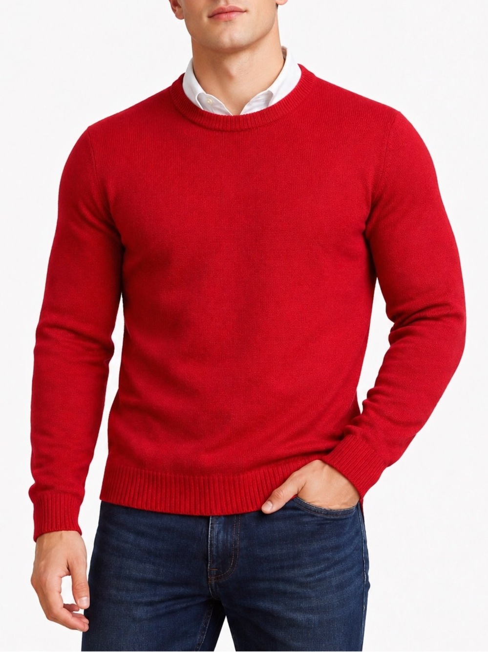 Classic Red Men's Wool Sweater